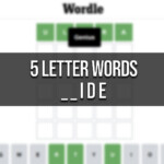 5 Letter Word Ending In A