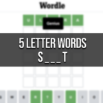 5 Letter Word Ending In A S T