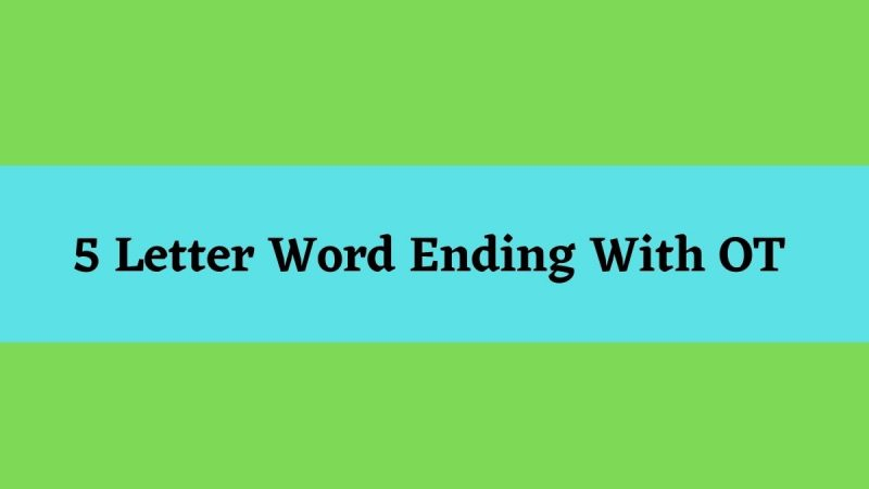 5 Letter Word Ending In O T