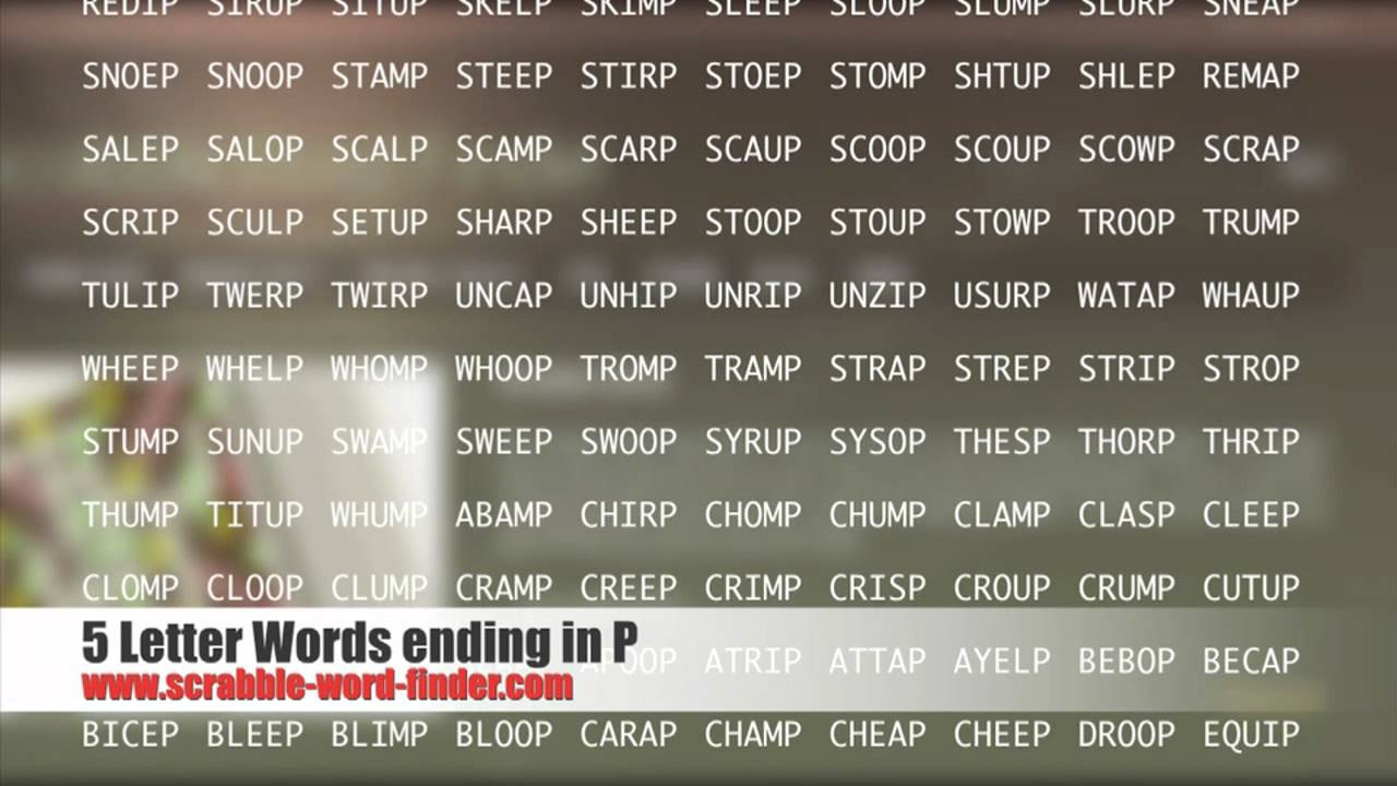 5 Letter Word Ending In P 5LetterWordsEnding