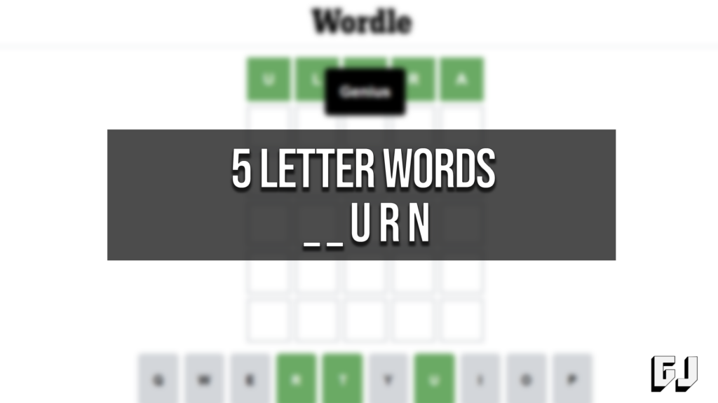 5 Letter Word Ending In Urn