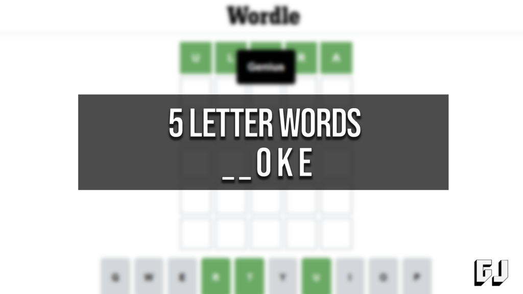 5 Letter Word Ending With Oke