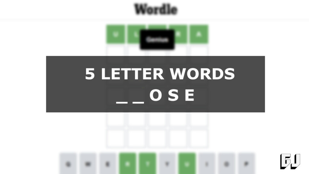 5 Letter Word Ending Ose