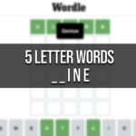 5 Letter Word Ends In Ine