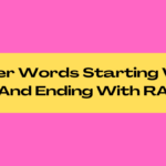 5 Letter Word Ends With Ra