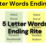 5 Letter Word That Ends In Rite