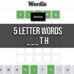 5 Letter Words End With Th