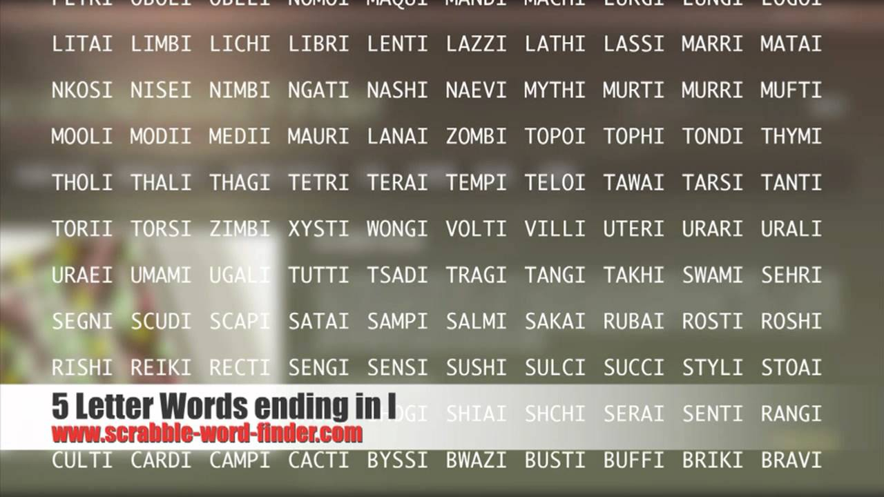 5 Letter Words Ending In I S