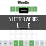 5 Letter Words Ending With E L