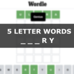 5-letter Words Ending With Ry