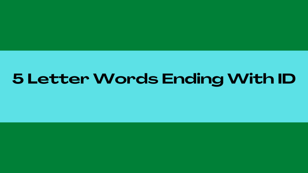 5 Letter Words That End In Ied